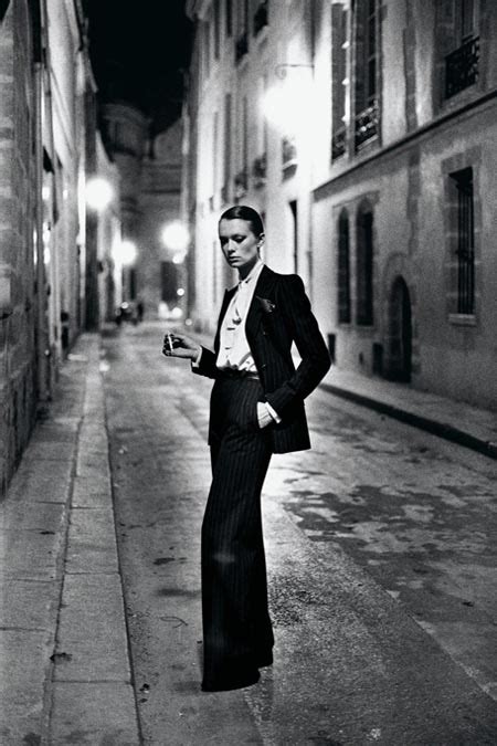 Helmut Newton’s photograph of “Le Smoking” by Yves .